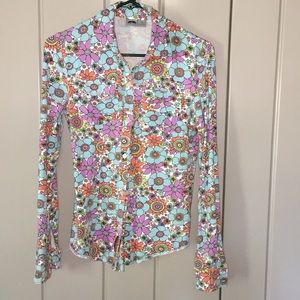 Comfortable Go Lite Floral Button down Blouse